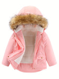 Kid Girls Warm Fuzzy Winter Parka Snow Suits Coat Outwear