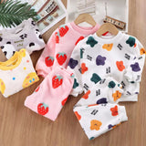 Kid Baby Girls Thickened Flannel Winter Suits Pajamas