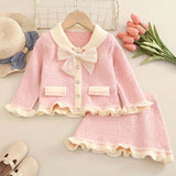 Kid  Baby Girls Adorable Fall Winter Knit Cardigan 2 Pcs Sets