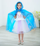 Kid Girl Shawl Frozen Princess Witch Cape Halloween Coats