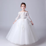 Kid Baby Girls Wedding Princess Hostess Piano Performance Dress