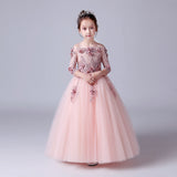 Kid Baby Girls Wedding Princess Hostess Piano Performance Dress
