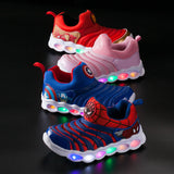Kid Boys  Spring Autumn LED Luminous Mesh Sneakers Light Up Shoes