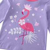 Kid Girl Flamingo Printed Home Pajamas
