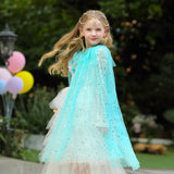 Kid Baby Girl Frozen Princess Aisha Wearing Yarn Halloween Shawl Coats