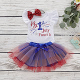 Baby Girls American Flag July 4th independence Day Bodysuit