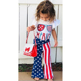 Kid Baby Girl Summer American Independence Day Fly-sleeved 2 Pcs Set