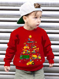 Kid Baby Boys Colorful Construction Cars Graphic Sweatshirts