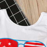 Kid Baby Girl Summer American Independence Day Fly-sleeved 2 Pcs Set