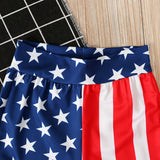 Kid Baby Girl Summer American Independence Day Fly-sleeved 2 Pcs Set