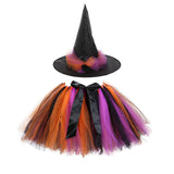 Adult Kid Girl Halloween Costumes Puffy Skirts Witch Suit 3 Pcs Set