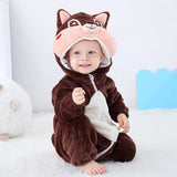 3M-5T Infant Baby Flannel Animal Autumn Winter Cartoon Climbing Suit Pajamas