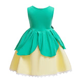 Kid Baby Girl Princess Frog Halloween Tiana Dresses