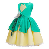 Kid Baby Girl Princess Frog Halloween Tiana Dresses