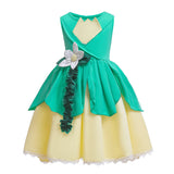 Kid Baby Girl Princess Frog Halloween Tiana Dresses