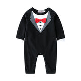 Baby Boy Gentleman Spring British Long Sleeve Rompers Jumpsuit