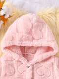 Kid Baby Girl Fleece Hooded Jacket Plush Coats