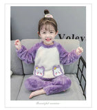 Kid Baby Girl Plush Thickened Autumn Winter Pajamas