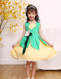 Kid Baby Girl Princess Frog Halloween Tiana Dresses