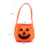 Embroidered Halloween Portable 3D Candy Pumpkin Lantern Bag Basket