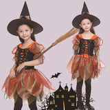 2026 Children's Halloween Costumes European and American Girls Cos Cosplay Witch Show