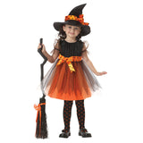 2026 Children's Halloween Costumes European and American Girls Cos Cosplay Witch Show