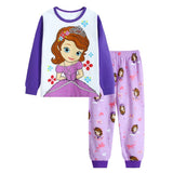 Kid Girl Long Sleeved Cartoon Home Pajamas