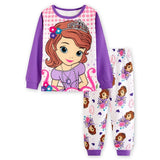 Kid Girl Long Sleeved Cartoon Home Pajamas