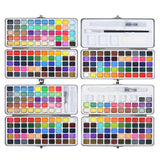 128 Color Solid Watercolor Paints Set With Iron Box