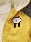 Kid Baby Girl Cute Bear Corduroy Hooded Jacket Warm Coats