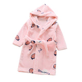 Kid Girl Bathrobe Flannel Autumn Winter Coral Velvet Nightgown Pajamas