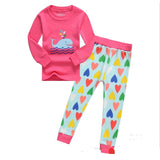 Kid Girl Long Sleeved Cartoon Home Pajamas