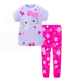 Kid Girl Long Sleeved Cartoon Home Pajamas