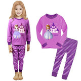 Kid Girl Long Sleeved Cartoon Home Pajamas