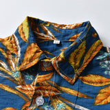 Kid Baby Boys Fashion Flower Short Sleeve Three-piece Set