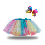 Kid Baby Girls Lining Send Bow Hairpin Fluffy Skirts