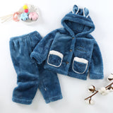 Kid Boy Girl Suit Cute Hooded Winter Warm Pajamas