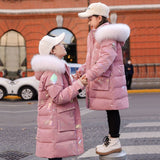 Kid Girl Down Cotton Warm Long Thickened Winter Coats Jackets