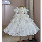 Kid Girl Princess Flower Wedding Birthday Host Dress