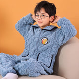 Kid Boy Girl Autumn Winter Coral Plush Warm Pajamas