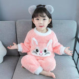 Kid Baby Girl Plush Thickened Autumn Winter Pajamas