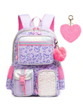 Kids Geometric Backpack Multi-Pocket Durable Backpack Lightweight Schoolbag