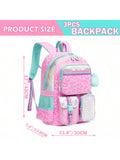 Kids Geometric Backpack Multi-Pocket Durable Backpack Lightweight Schoolbag
