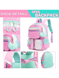 Kids Geometric Backpack Multi-Pocket Durable Backpack Lightweight Schoolbag