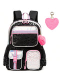 Kids Geometric Backpack Multi-Pocket Durable Backpack Lightweight Schoolbag