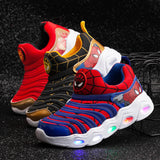 Kid Boys  Spring Autumn LED Luminous Mesh Sneakers Light Up Shoes