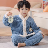 Kid Baby Boy Girl Winter Autumn Plush Flannel Pajamas