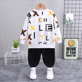 Kid Boy Autumn Letters Long Sleeve  Sport Letter Suit 2 Pcs Sets