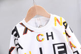 Kid Boy Autumn Letters Long Sleeve  Sport Letter Suit 2 Pcs Sets