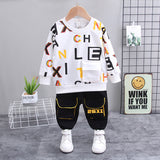 Kid Boy Autumn Letters Long Sleeve  Sport Letter Suit 2 Pcs Sets